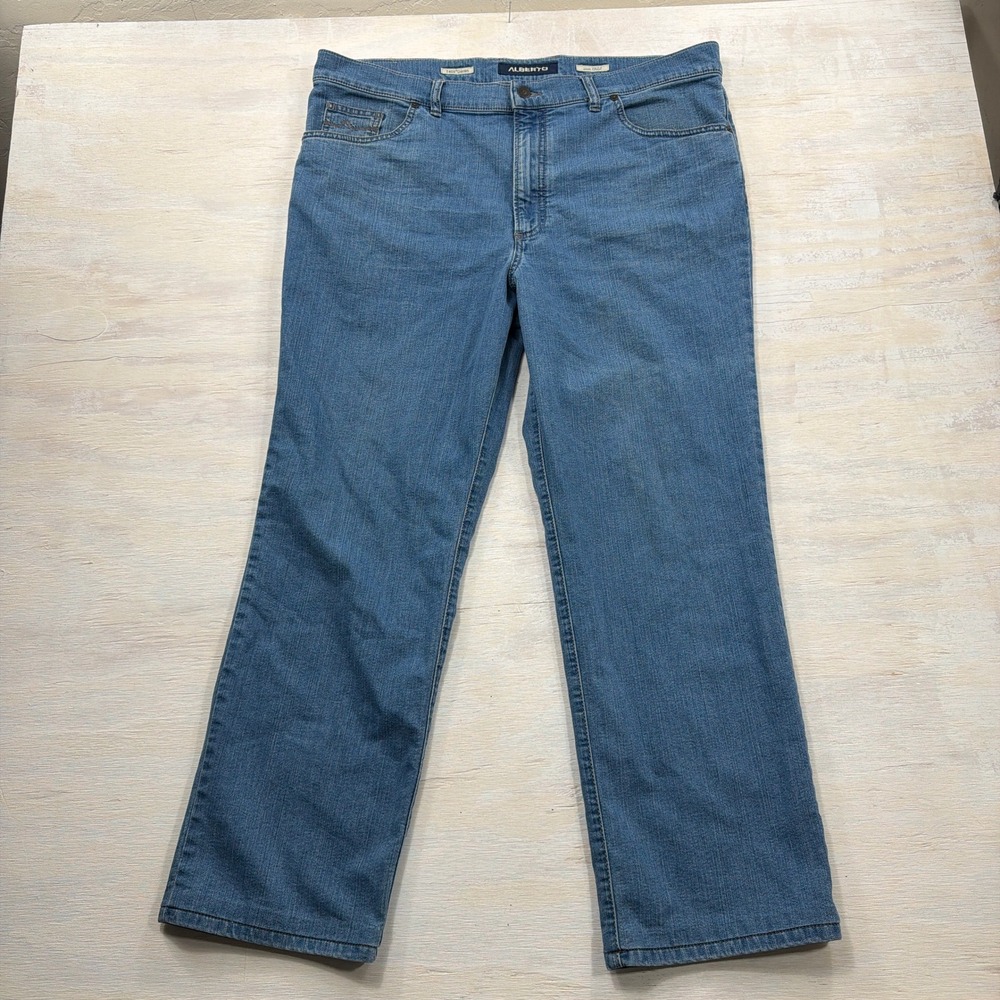Alberto Jeans Tommy Comfort Fit 40x30 T400 Stretch Denim Medium Wash Mens